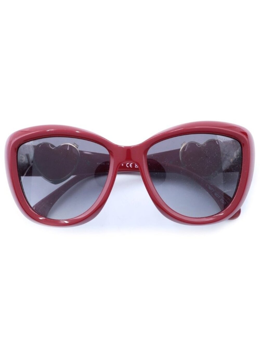 Chanel Side Heart CC Logo Mirror Butterfly Sunglasses Eyewear Red S6